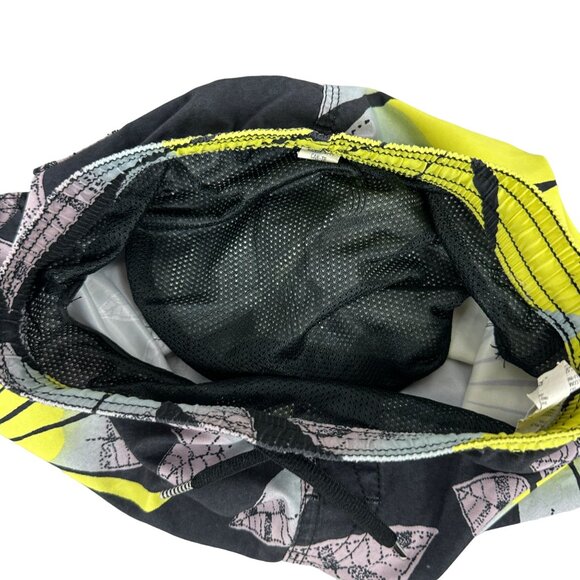 Volcom Boys' XS Swim Trunks Floral Print Polyester Black/Yellow - Picture 4 of 8